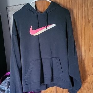 Nike Black Hoodie with Pink Swoosh
